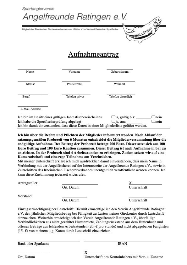 Anmeldung Erwachsene